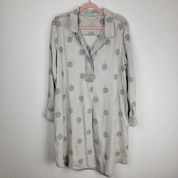 Soft Surroundings Paisley Park Lyocell Peacock Tunic Dress Gray XL - Picture 2 of 7